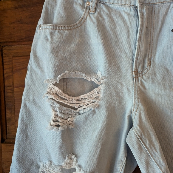 Rue21 Light Blue Distressed Denim Shorts SZ12 - Picture 3 of 10